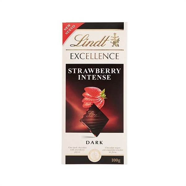 Lindt Excellence Strawberry Intense Dark Chocolate Bars Imported